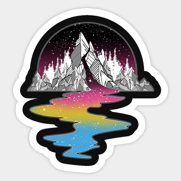 Pansexual Mountain River Sticker by Psitta